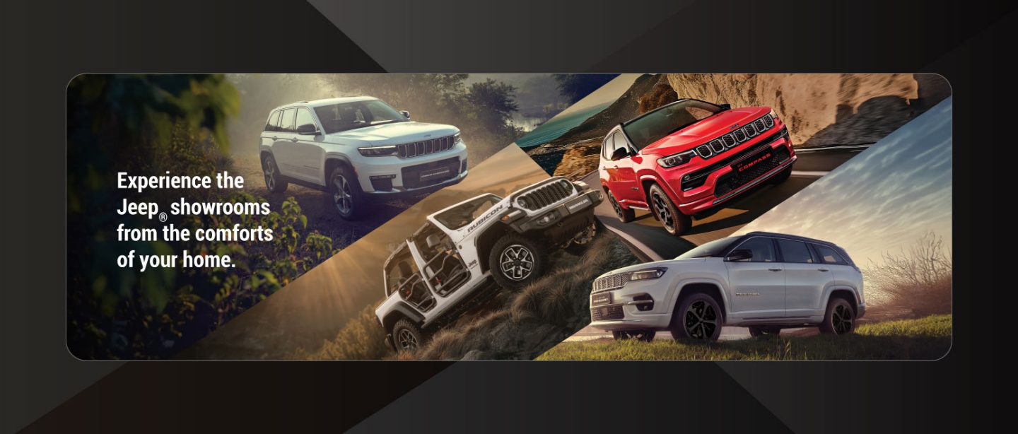 Jeep® India - Banner showcasing Compass, Meridian, Cherokee & Wrangler